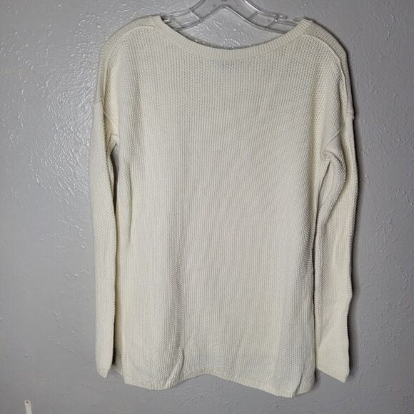 Vince womens Ivory Waffle Knit Pullover Cashmere Blend Sweater Minimal XS - Picture 6 of 8